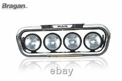Grill Bar + Round Spots For MAN TGA Chrome Stainless Bar Steel Front Lamps Truck