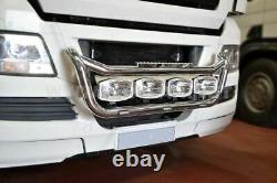 Grill Bar + Side LEDs For MAN TGA Chrome Stainless Steel Front Truck Lamps Light