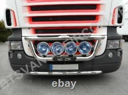 Grill Bar + Spot Lamp For DAF XF 105 Chrome Stainless Steel Front Lamps Truck