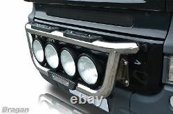 Grill Bar + Spots For Mercedes Actros MP4 Chrome Stainless Steel Lamps Front Bar