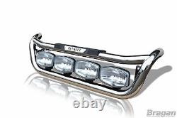 Grill Bar + Spots For Renault Lander Chrome Stainless Steel Front Lamps Truck