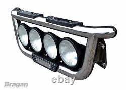 Grill Bar + Spots For Volvo FM Series 2&3 Chrome Stainless Steel Lamps Front Bar