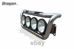 Grill Bar + Step Pad + Side LED For Renault Premium Stainless Steel Chrome Lamps
