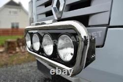 Grill Bar + Step Pads For Renault Premium Chrome Stainless Lamps Front Bar Truck