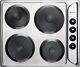 Haden Built-in Solid 4 Plate Hob Electric 60cm Wide Stainless Steel Chrome