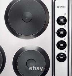 HADEN Built-in Solid 4 Plate Hob Electric 60cm Wide Stainless Steel Chrome