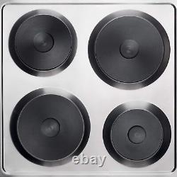HADEN Built-in Solid 4 Plate Hob Electric 60cm Wide Stainless Steel Chrome