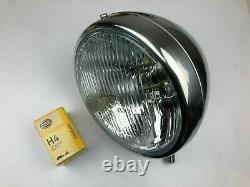 HELLA 7 Halogen Chrome Headlamps & Stainless Mounting bowl Shells