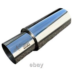HKS OEM HI-POWER UNIVERSAL SINGLE EXHAUST MUFFLER Inlet 2.5 Outlet 4.0 Inches SS