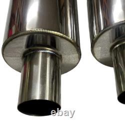 HKS OEM HI-POWER UNIVERSAL SINGLE EXHAUST MUFFLER Inlet 2.5 Outlet 4.0 Inches SS