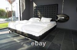 Highback Leather Bed On Polished Stainless Steel Frame Quality for `S Life