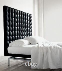 Highback Leather Bed On Polished Stainless Steel Frame Quality for `S Life