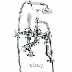 Hilton Chrome Bath Filler Shower Mixer Classic Traditional Hand Held Shower Tap
