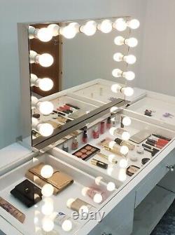 Hollywood Mirror CHROME Huge XLARGE HD Pro Grade Mirror 3 Colour BIG LED Bulbs