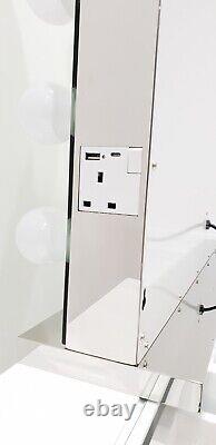 Hollywood Mirror CHROME Huge XLARGE HD Pro Grade Mirror 3 Colour BIG LED Bulbs
