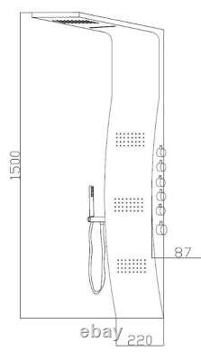 Hudson Reed Surface Curve Stainless Steel Thermostatic Shower Panel AS342