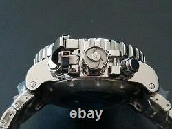 Huge 17oz 70mm Invicta Sea Hunter Black Dial Chrome Polished Stainless Watch