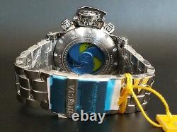 Huge 17oz 70mm Invicta Sea Hunter Black Dial Chrome Polished Stainless Watch