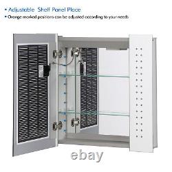 Illuminated Bathroom Mirror Cabinet LED with Shaver Socket Demister IR Sensor