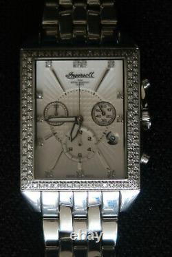 Ingersoll Diamond Mens Chronograph Watch Grey And Chrome Dial Stainless Steel Uk