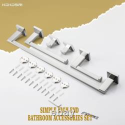 KOKOSIRI 5-Piece Bathroom Hardware Set Bath Accessories, 24'' Polished Chrome