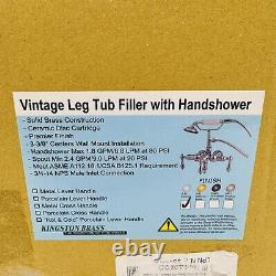 Kingston Brass Vintage 3-3/8-Inch Vintage Leg Tub Filler With Handshower Chrome