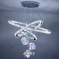 LED Crystal Chandelier Ceiling Light Round Pendant Lamp Dining Room Living Room