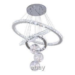 LED Crystal Chandelier Ceiling Light Round Pendant Lamp Dining Room Living Room