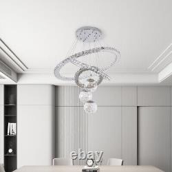 LED Crystal Chandelier Ceiling Light Round Pendant Lamp Dining Room Living Room