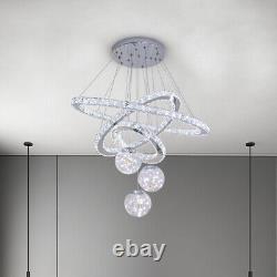 LED Crystal Chandelier Ceiling Light Round Pendant Lamp Dining Room Living Room