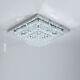 Led Crystal Chandelier Square/round Ceiling Light Flush Mount Pendant Wall Lamp