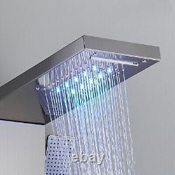 LED Shower Panel Column Waterfall Stainless Steel Shower Panel Tower System Set
