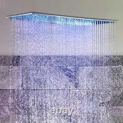 LED shower, 400800mm rectangular stainless steel big rain ceiling shower head