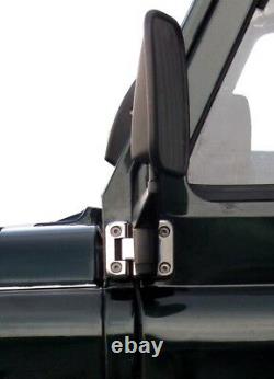 Land Rover Defender 90 Door Hinge set in Polished / Chrome / Stainless finish