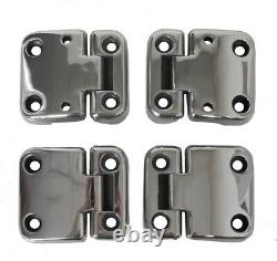 Land Rover Defender 90 Door Hinge set in Polished / Chrome / Stainless finish