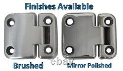 Land Rover Defender 90 Door Hinge set in Polished / Chrome / Stainless finish