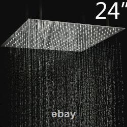 Large 4 2 People 24 Stainless Steel Square Rainfall Shower Head Ceiling Mount-K