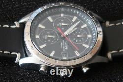 Lorus Mens Chronograph Watch Vd57-x015 Black And Chrome Dial A Designer Classic