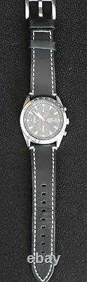 Lorus Mens Chronograph Watch Vd57-x015 Black And Chrome Dial A Designer Classic