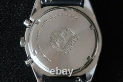 Lorus Mens Chronograph Watch Vd57-x015 Black And Chrome Dial A Designer Classic
