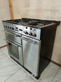 Lpg Rangemaster 90cm Range Cooker In Stainless Steel. Ref-f182