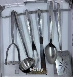 MCM Atomic Starburst Regent Sheffield Stainless Utensils rack spatula Spoon fork