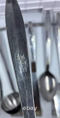 MCM Atomic Starburst Regent Sheffield Stainless Utensils rack spatula Spoon fork