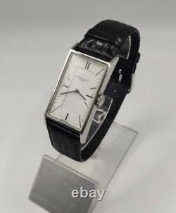 MINT Vintage Dunhill Wafer 8036 Black Dial Square Tank Quartz 22mm Mens Watch