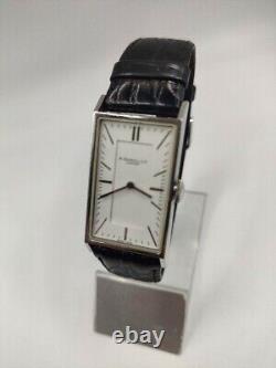 MINT Vintage Dunhill Wafer 8036 Black Dial Square Tank Quartz 22mm Mens Watch