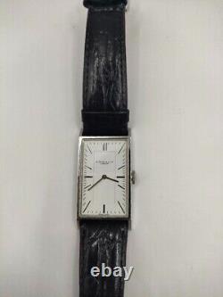 MINT Vintage Dunhill Wafer 8036 Black Dial Square Tank Quartz 22mm Mens Watch