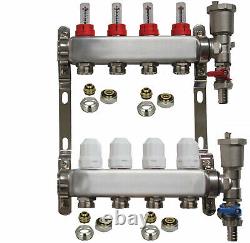 Manifold Stainless Steel 2 -12 port Underfloor Heating Systems