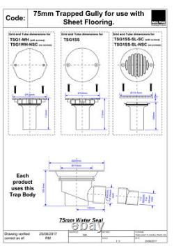 McAlpine TSG1SS-SL-NSC 75mm Trapped Gully2 Horiz Outlet and 2 x 1.5 Reducer