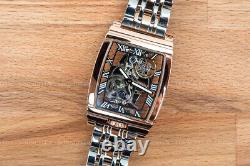 Mens Rose Gold Bridge Manual Mechanical Watch Stainless Steel DIASTERIA 1688B