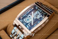 Mens Rose Gold Bridge Manual Mechanical Watch Stainless Steel DIASTERIA 1688B